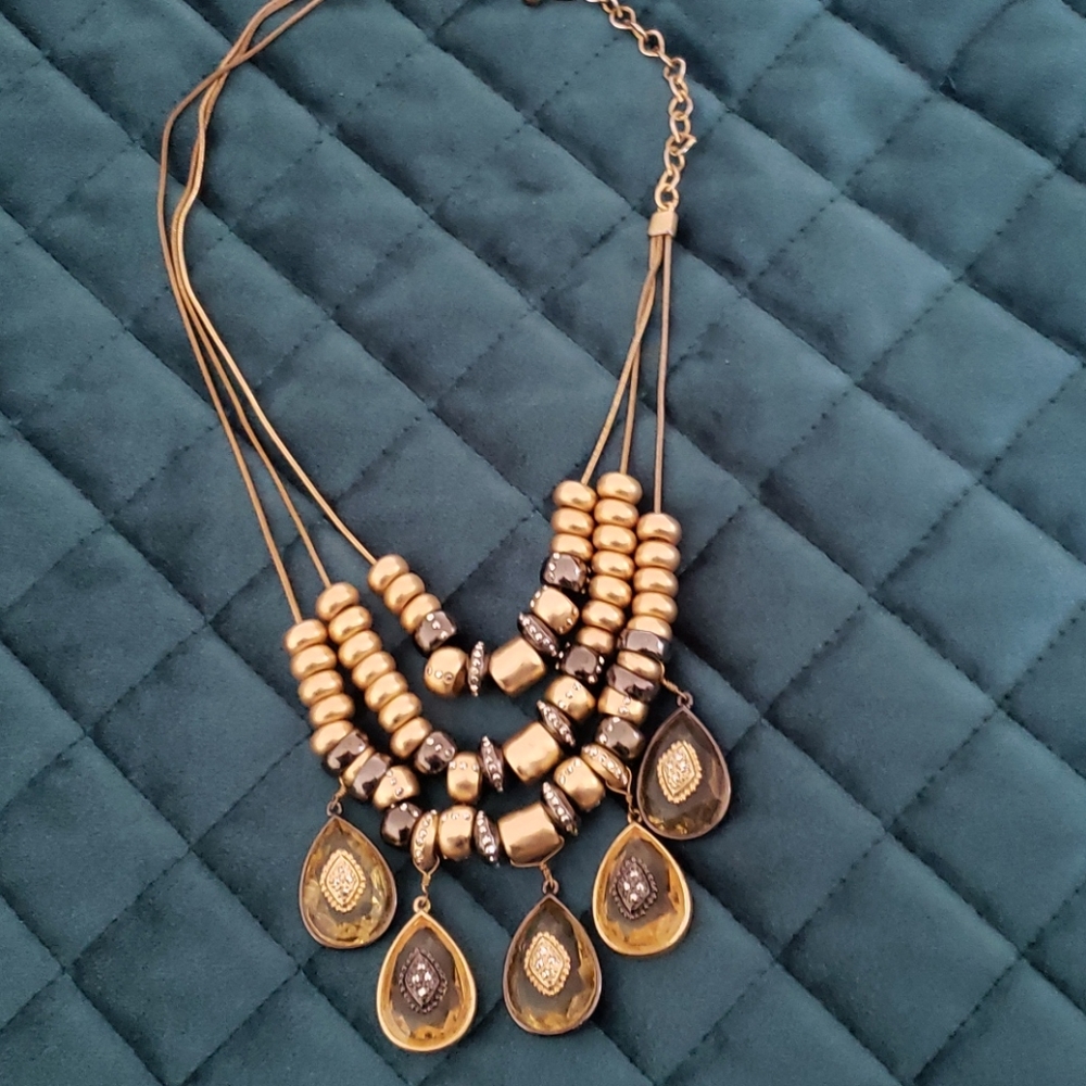 Gold and black statement necklace